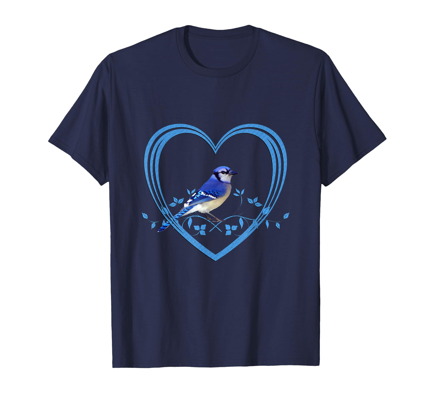 Blue Jay Bird in Heart T-Shirt