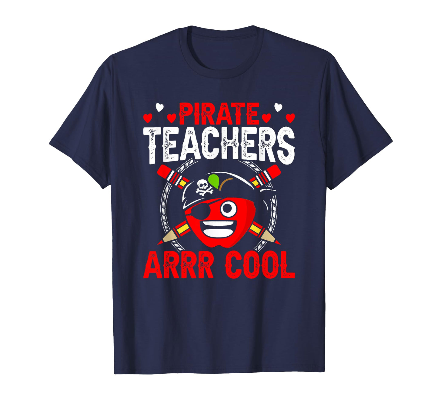 Pirate Teachers Arrr Cool Fun Teacher Pirate Apple Gift T-Shirt for Men Women