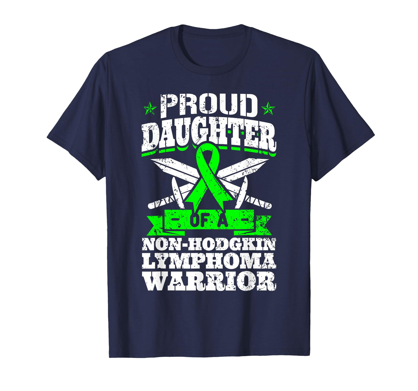 Non-Hodgkin Lymphoma Daughter Proud Daughter T-Shirt - Black, Women's, Small, Short Sleeve, Classic Fit, Crew Neck, Modern, Graphic Design (Awareness Ribbon), Non-Hodgkin Lymphoma Awareness