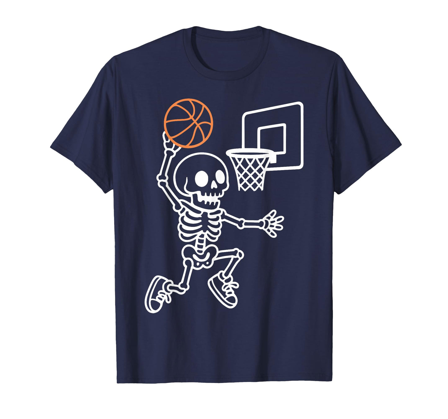 Skeleton Basketball Spooky Halloween Costume Men Boys Kids T-Shirt