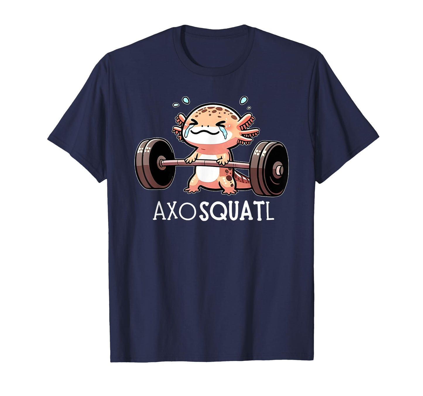 axolotl kawaii weightlifting fitness workout funny axosquatl T-Shirt
