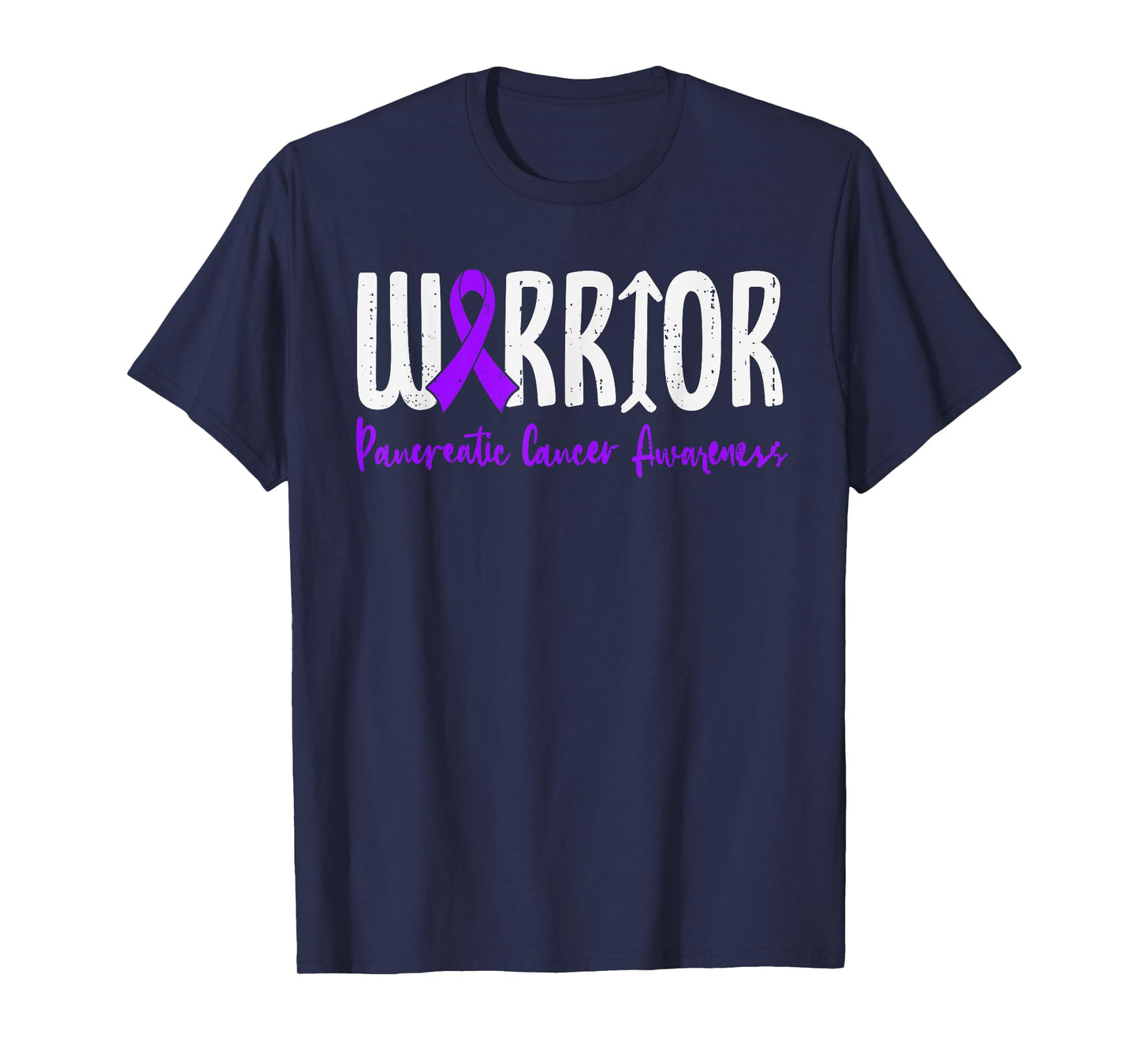 Warrior Pancreatic Cancer Awareness Survivor Ribbon Purple T-Shirt