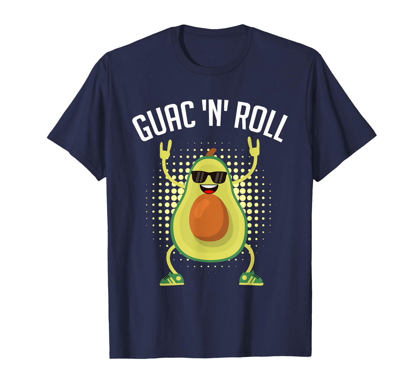 Funny Vegan Design Guac n Roll Rocker Guacamole T-Shirt