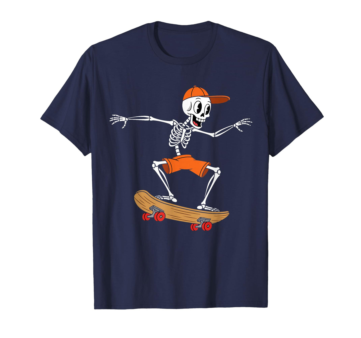 Retro Skateboard Skeleton Halloween Skater boy Men Women T-Shirt