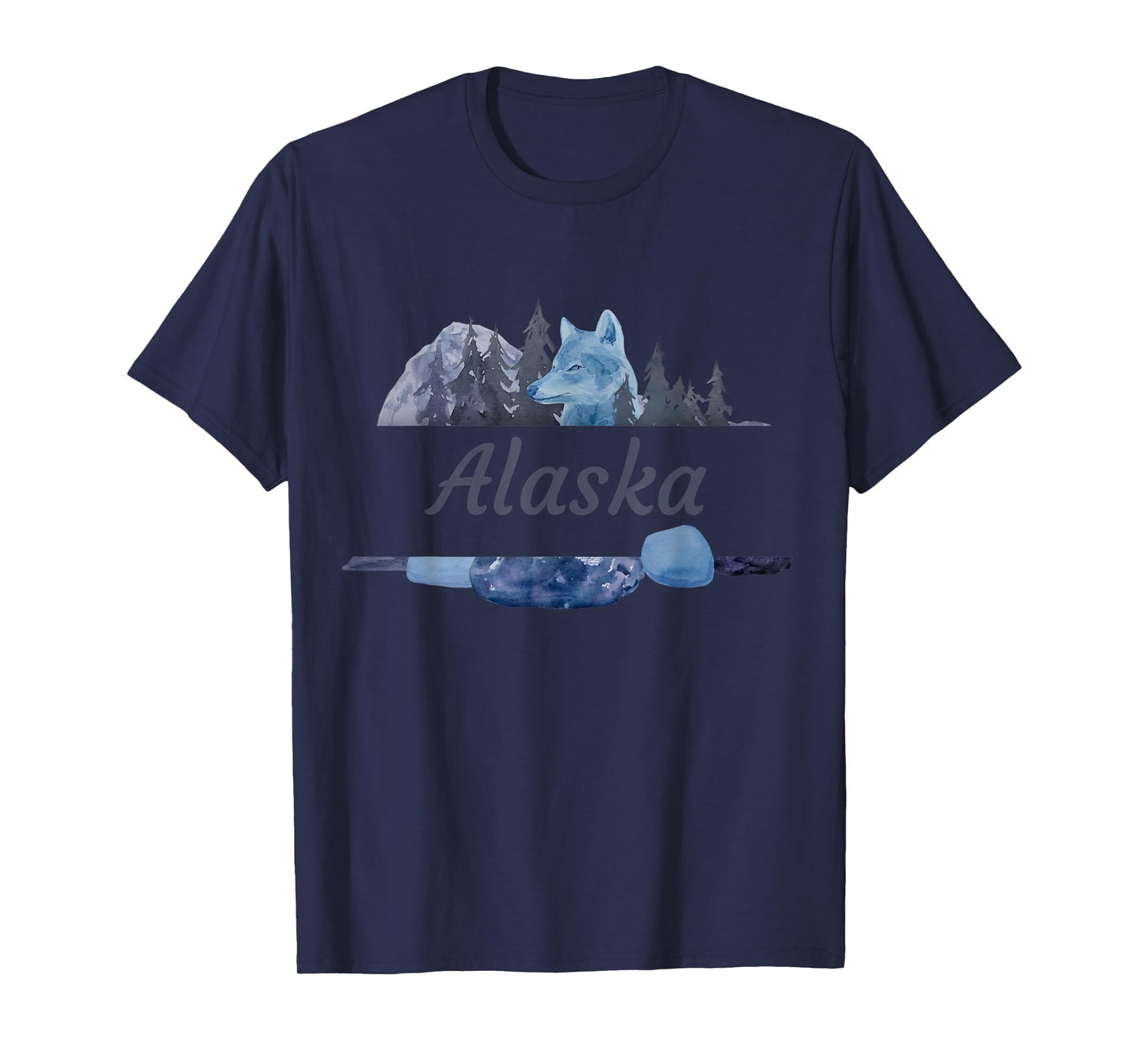 Alaskan Vacation Wolf Design T-Shirt