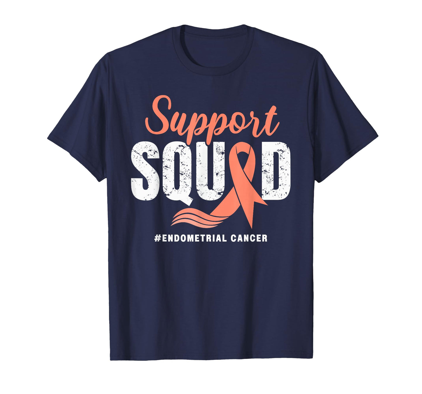 Endometrial Cancer Support Squad Peach Ribbon awareness T-Shirt