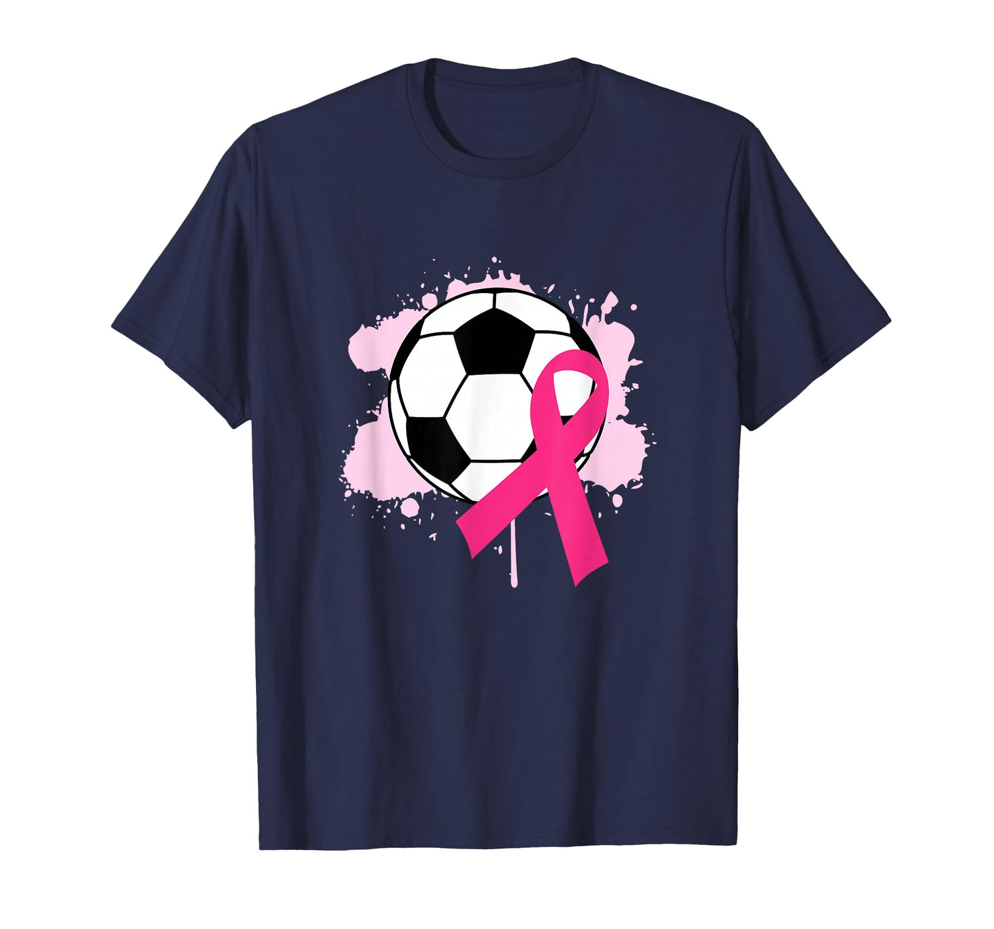 Breast Cancer Awareness Soccer Ball Pink Ribbon T-Shirt