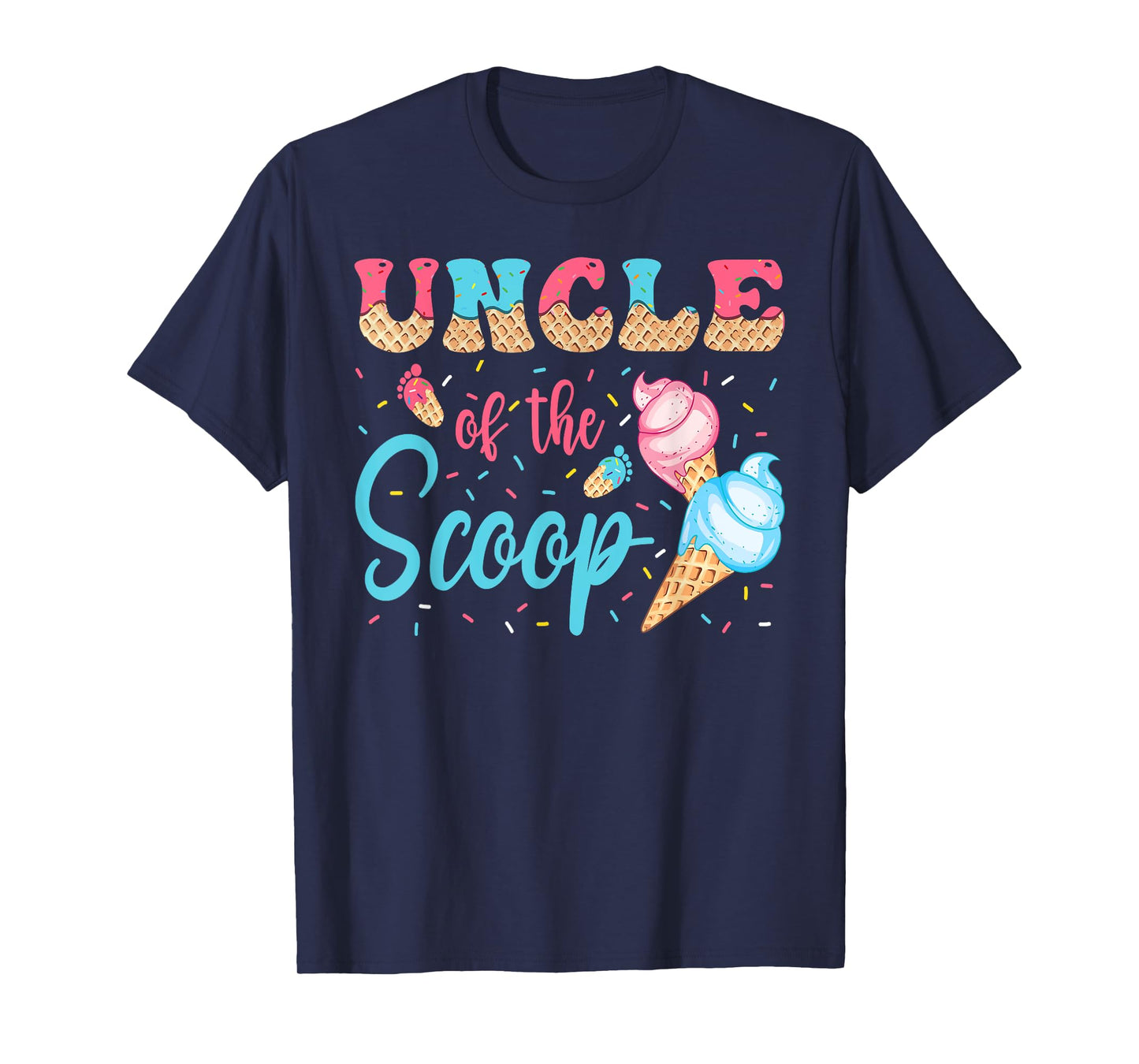 Uncle Of The Scoop Ice Cream Gender Reveal Baby Shower T-Shirt