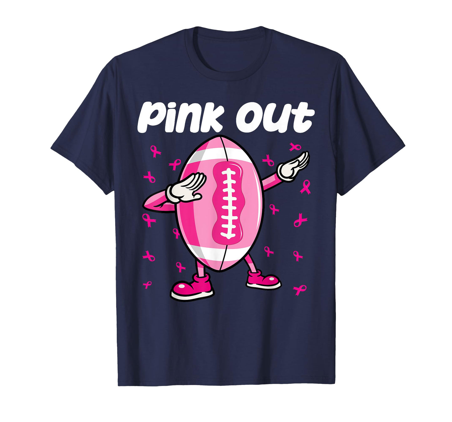Pink Out Breast Cancer Awareness Survivor Dab Football Kids T-Shirt