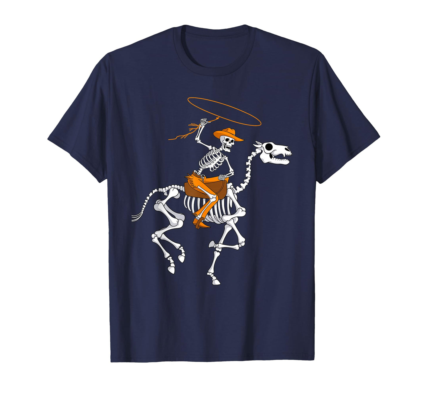 Funny Halloween Skeleton Cowboy Horse Costume T-Shirt