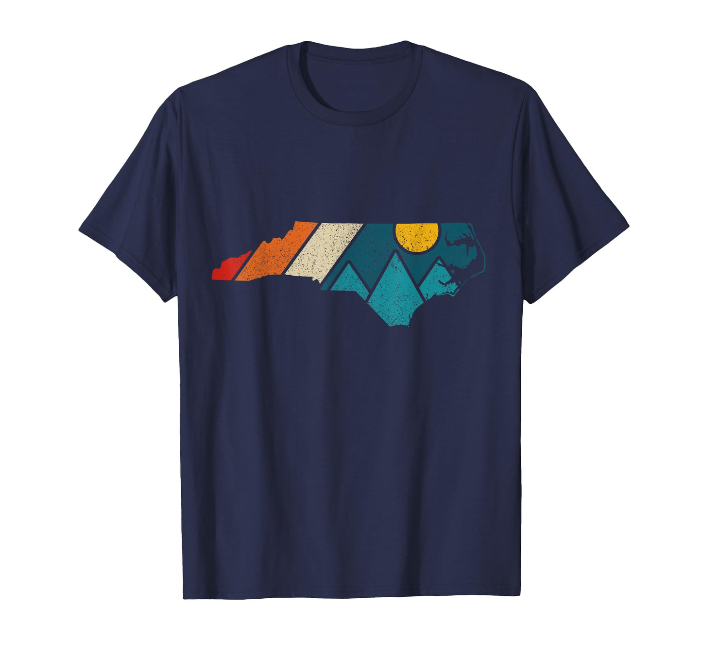 North Carolina Vintage State Map Mountains Hiking Pride Gift T-Shirt