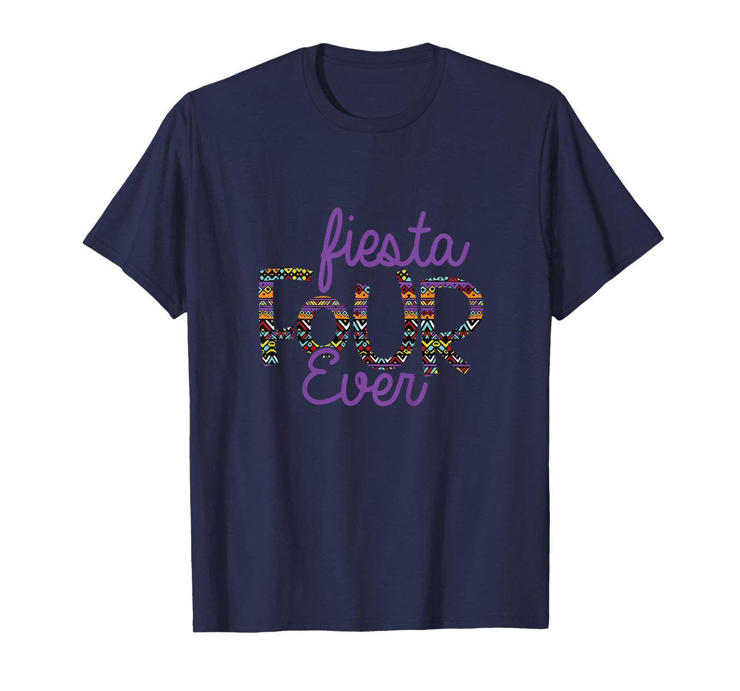 Fiesta Four Ever Taco Tuesday 4th Birthday 4 Years Serape T-Shirt