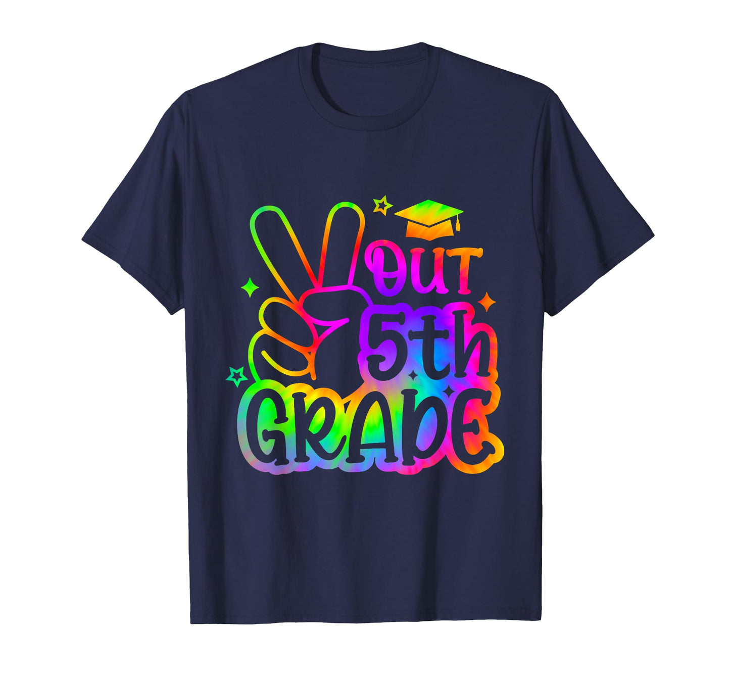 Peace Out 5th Grade Tie Dye Last Day School 2025 T-Shirt