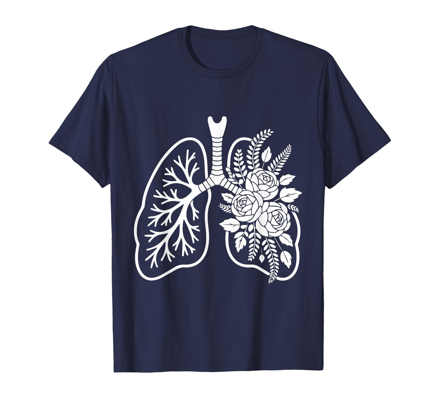 Floral Lungs Awareness Support Lung Cancer Ribbon T-Shirt