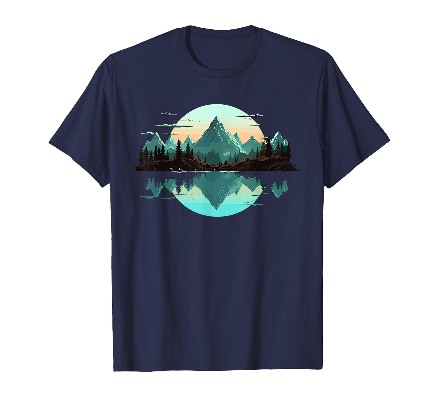 Mountain Landscape Reflection Forest Trees Outdoor Wildlife T-Shirt