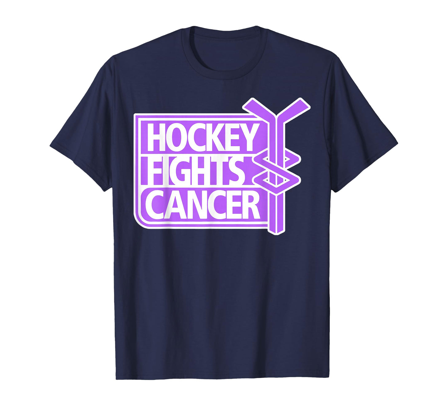 Hockey Fights Cancer Tees Adult Unisex Classic Fit Short Sleeve Black T-Shirt