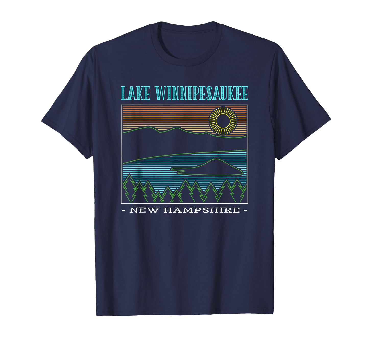 Lake Winnipesaukee New Hampshire Mountains Retro T-Shirt