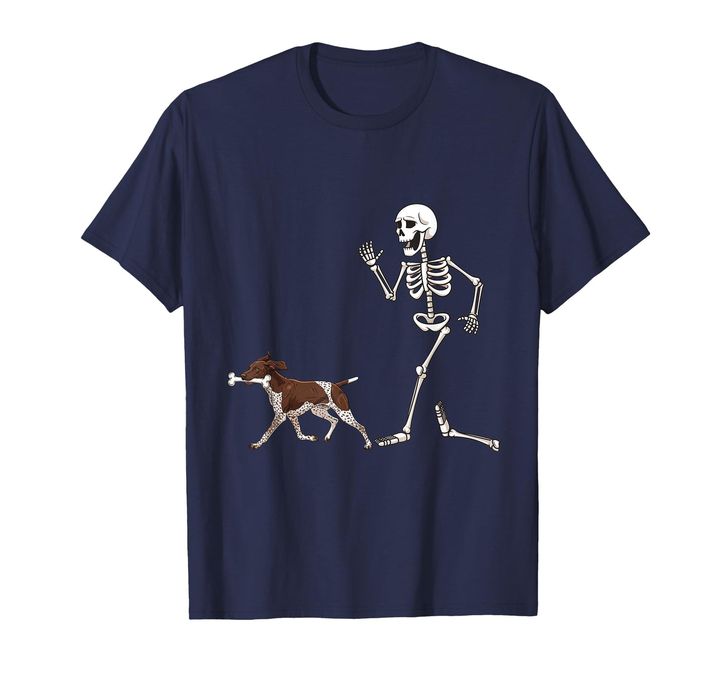 Funny Halloween Pointer and Skeleton T-Shirt