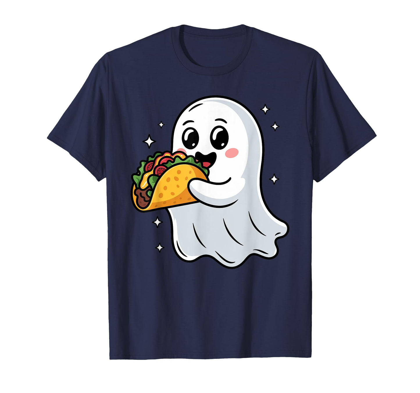 Cute Boo Ghost Eating Tacos Halloween Kids Trick or Treat T-Shirt