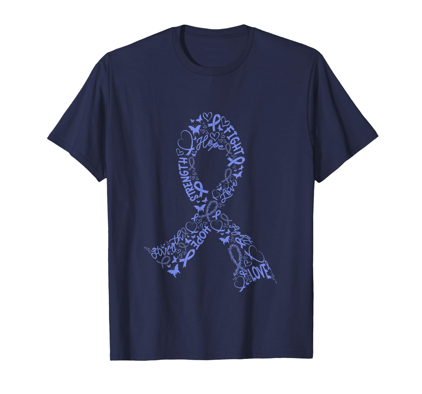 Stomach Cancer Fight Warrior Periwinkle Cancer Ribbon Gift T-Shirt
