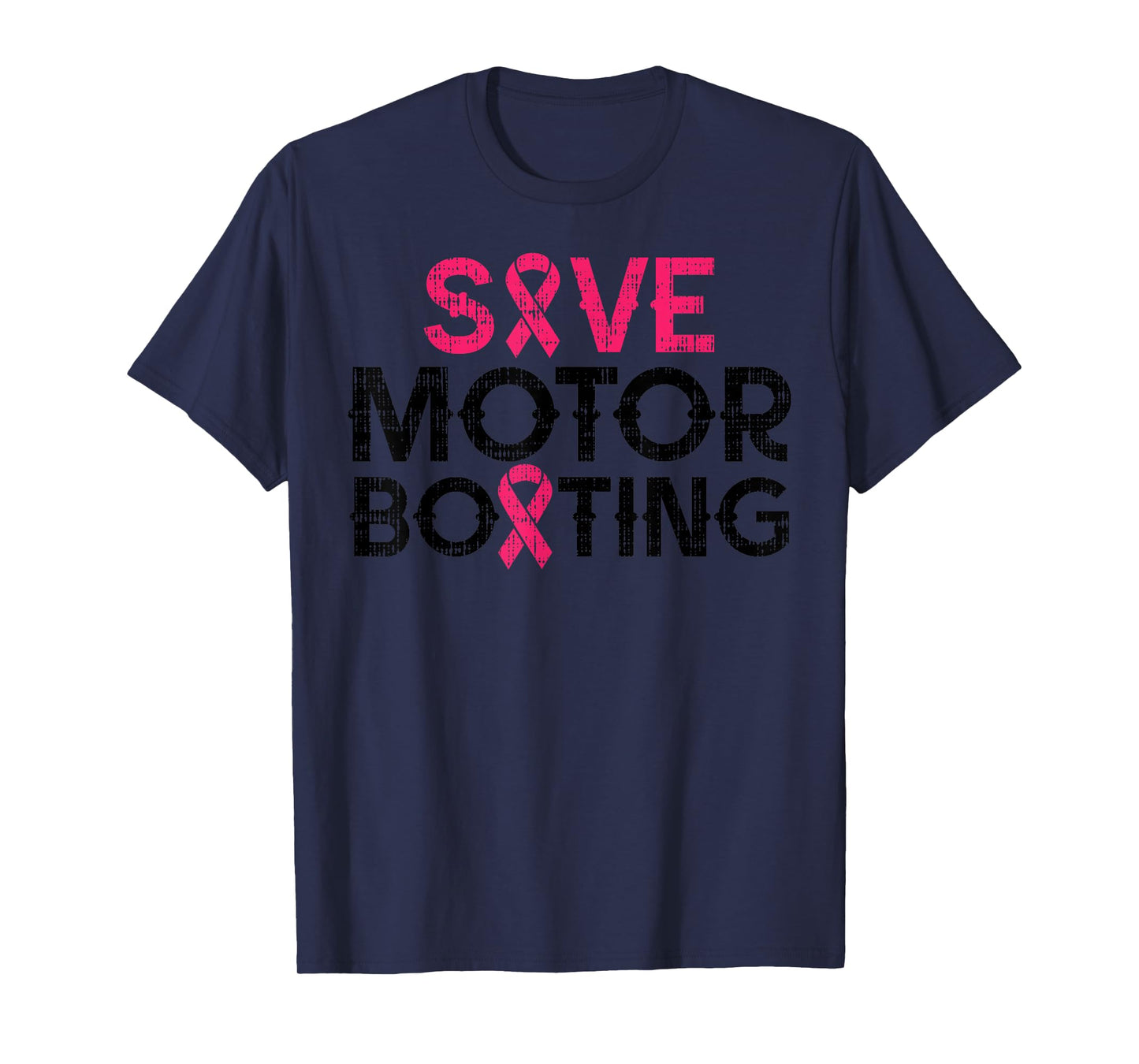 Save Motorboating Funny Pink Breast Cancer Awareness Support T-Shirt