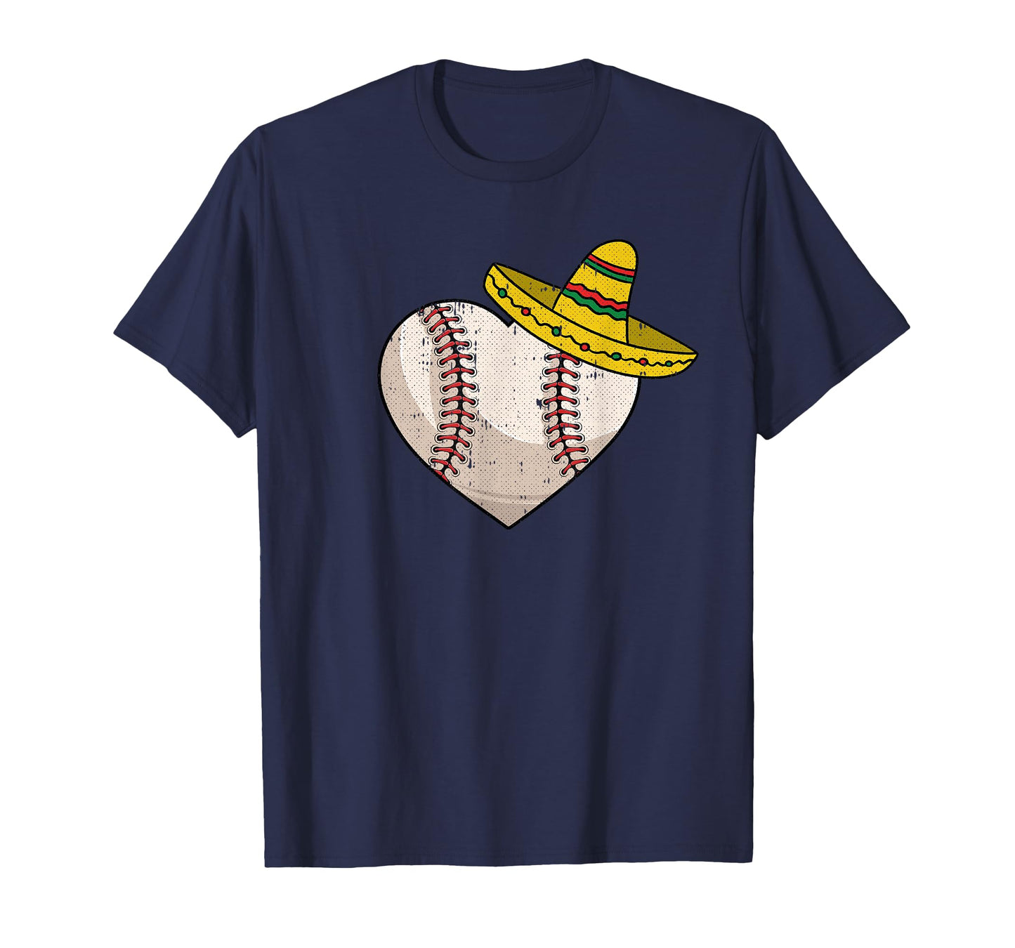Baseball Heart Cinco De Mayo Funny Sport Sombrero Mexican T-Shirt