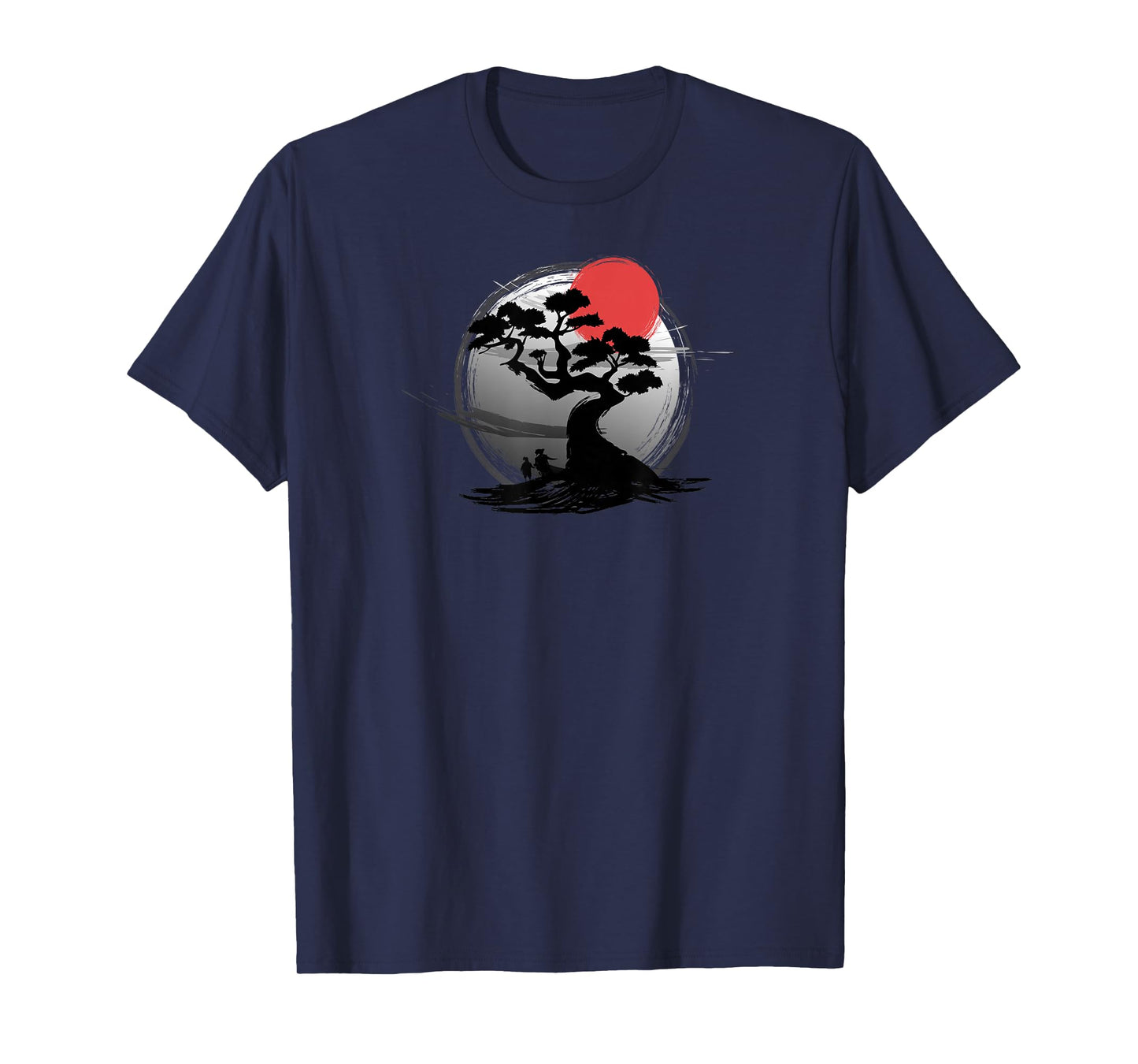 Japanese Sunset Art Nature Japan Bonsai Tree T-Shirt