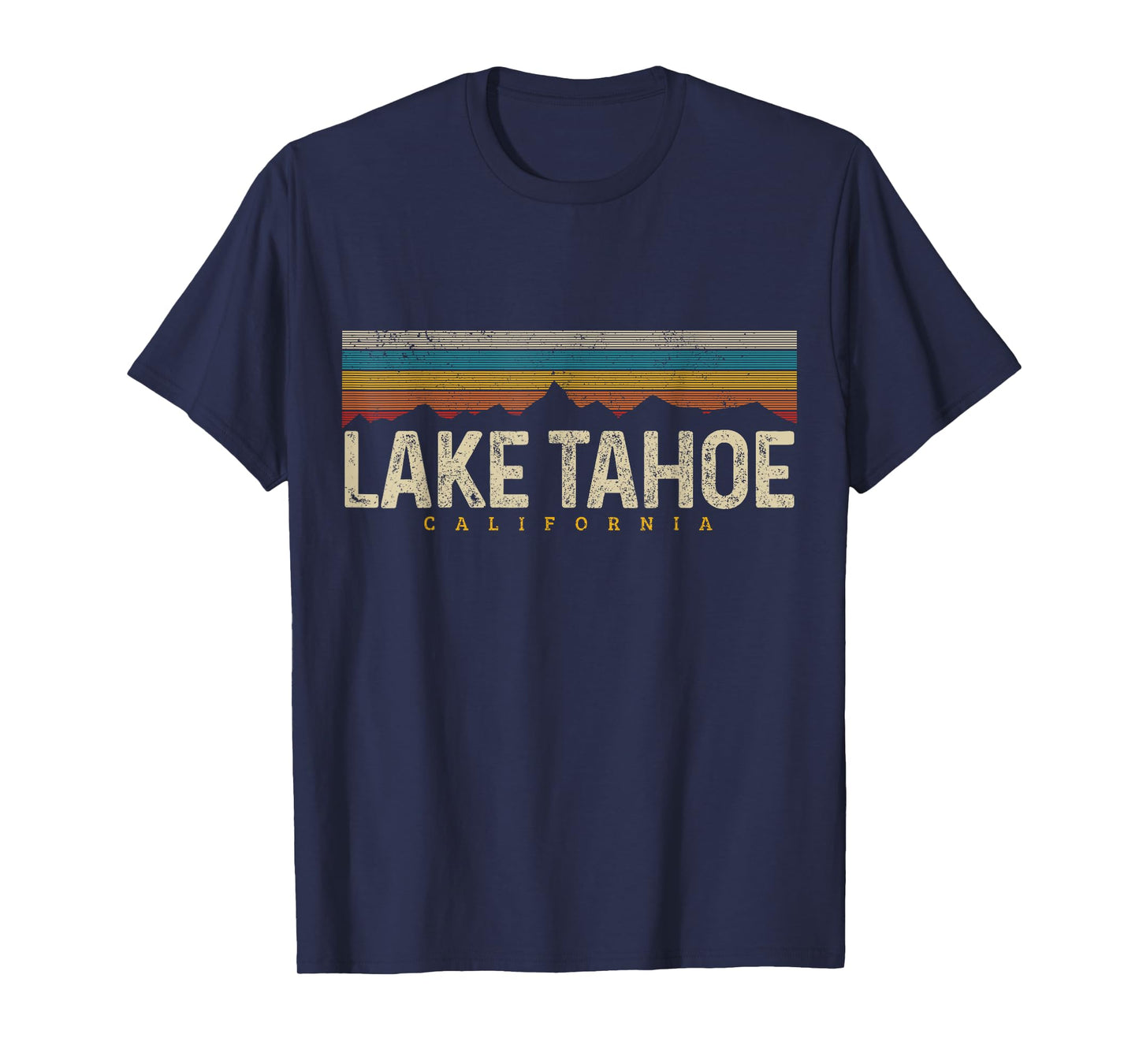 Lake Tahoe Vintage Mountains Hiking Camping Retro California T-Shirt