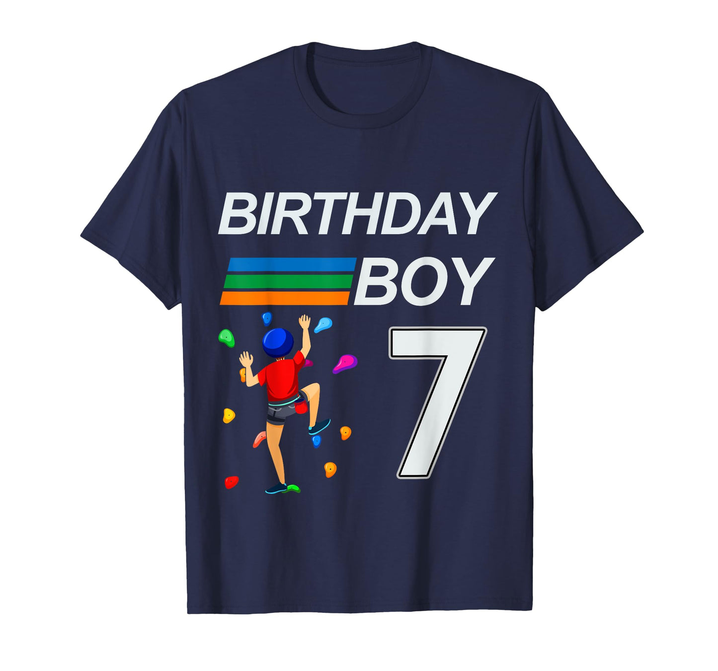 7 Years Old Birthday Bouldering Rock Climbing for Boys T-Shirt