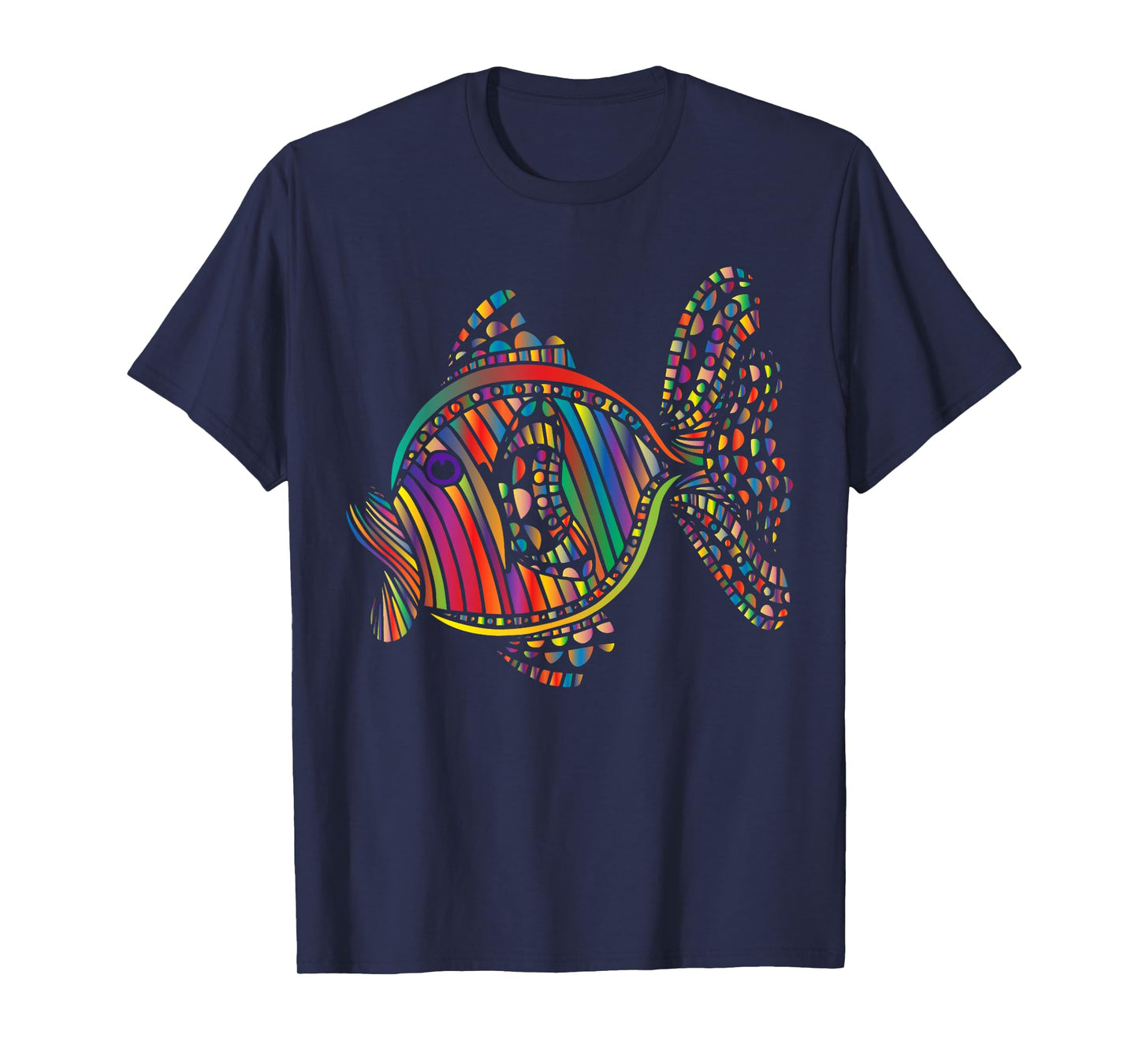 Psychedelic Fish Abstract Design T-Shirt