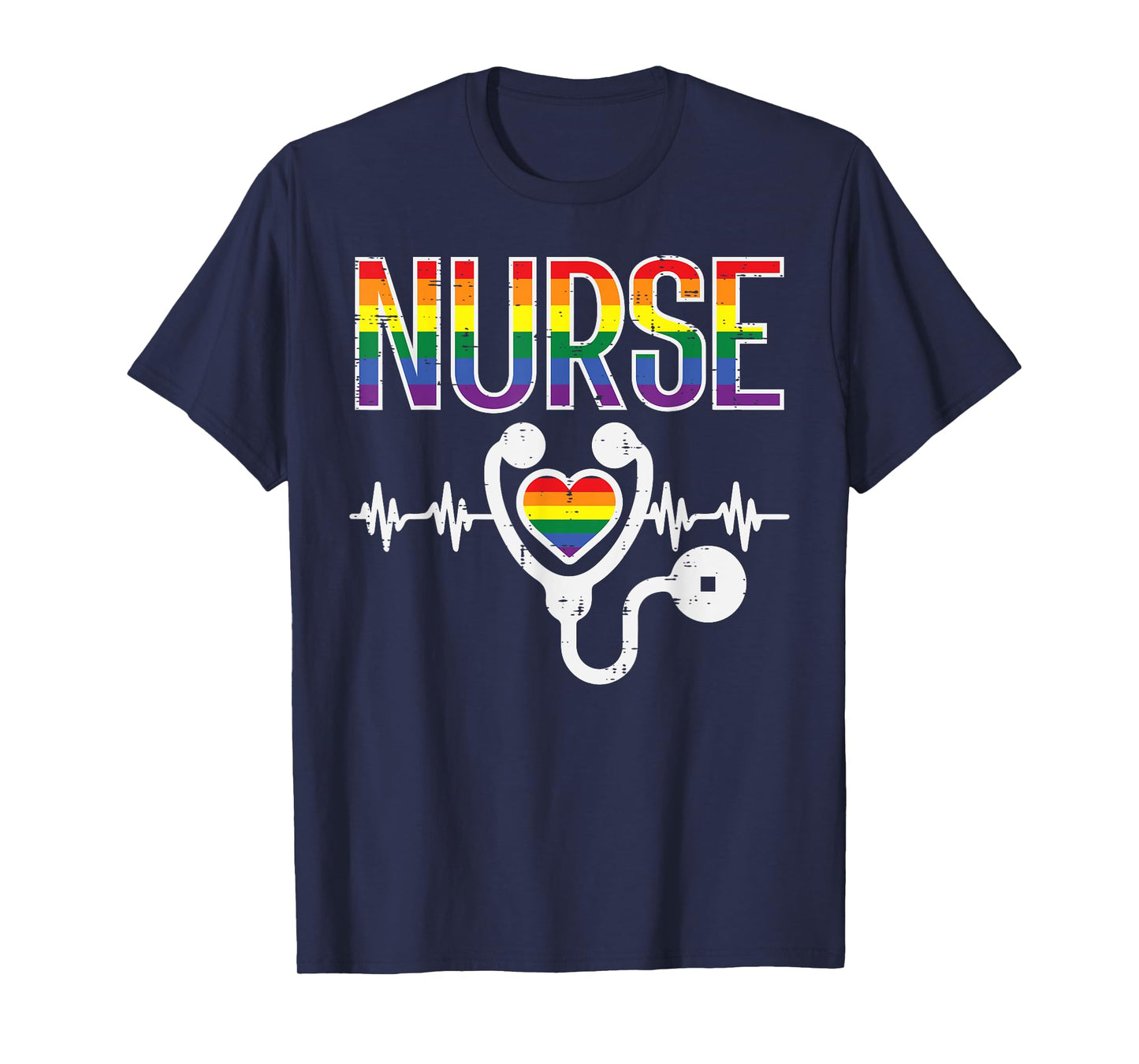 Nurse Rainbow Flag Gay Pride Ally LGBTQ Month Men Women T-Shirt