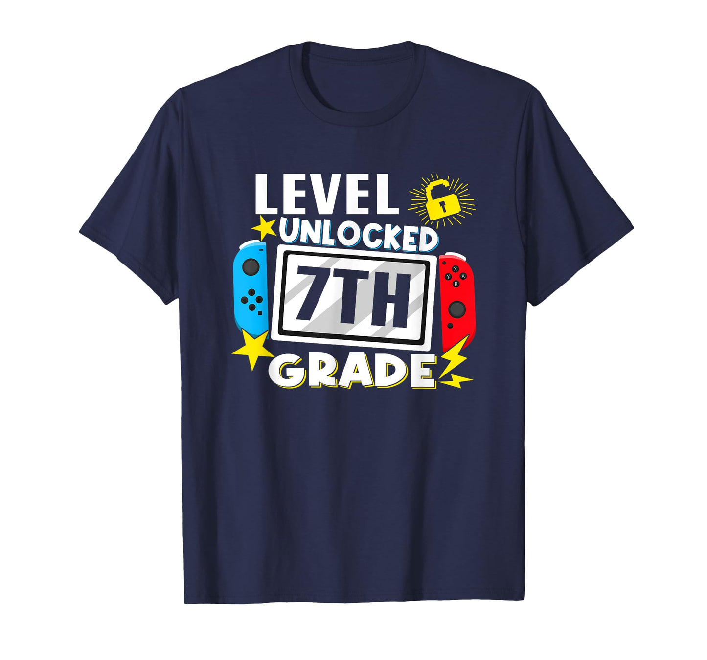First Day Of 7th Grade Level Unlocked Game Back To School T-Shirt