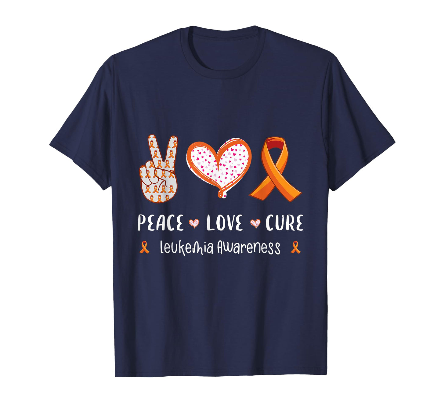 Peace Love cure leukemia awareness men women kids leukemia T-Shirt
