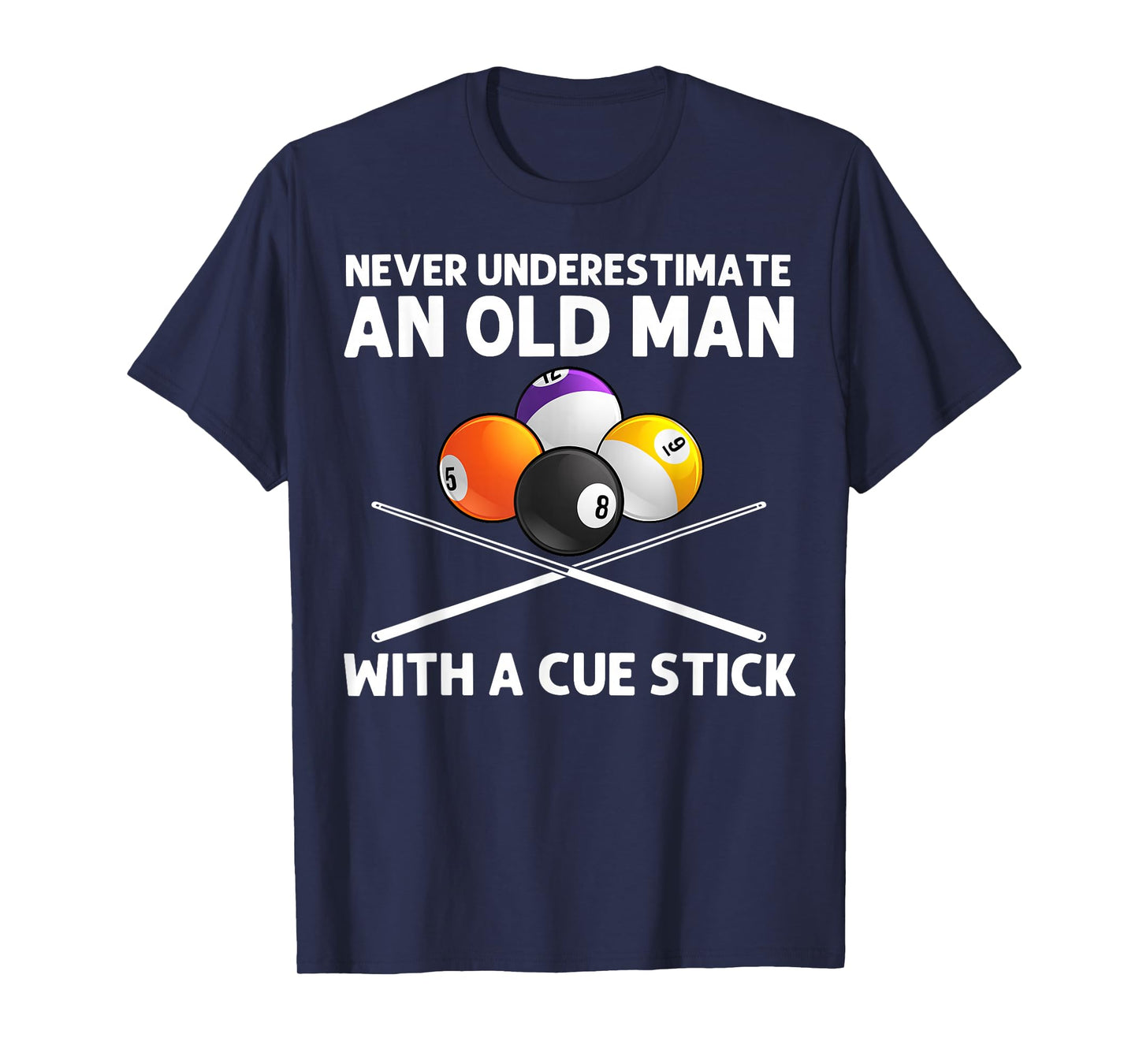 Best Billiard Art For Grandpa Men Billiard Lover Pool Player T-Shirt