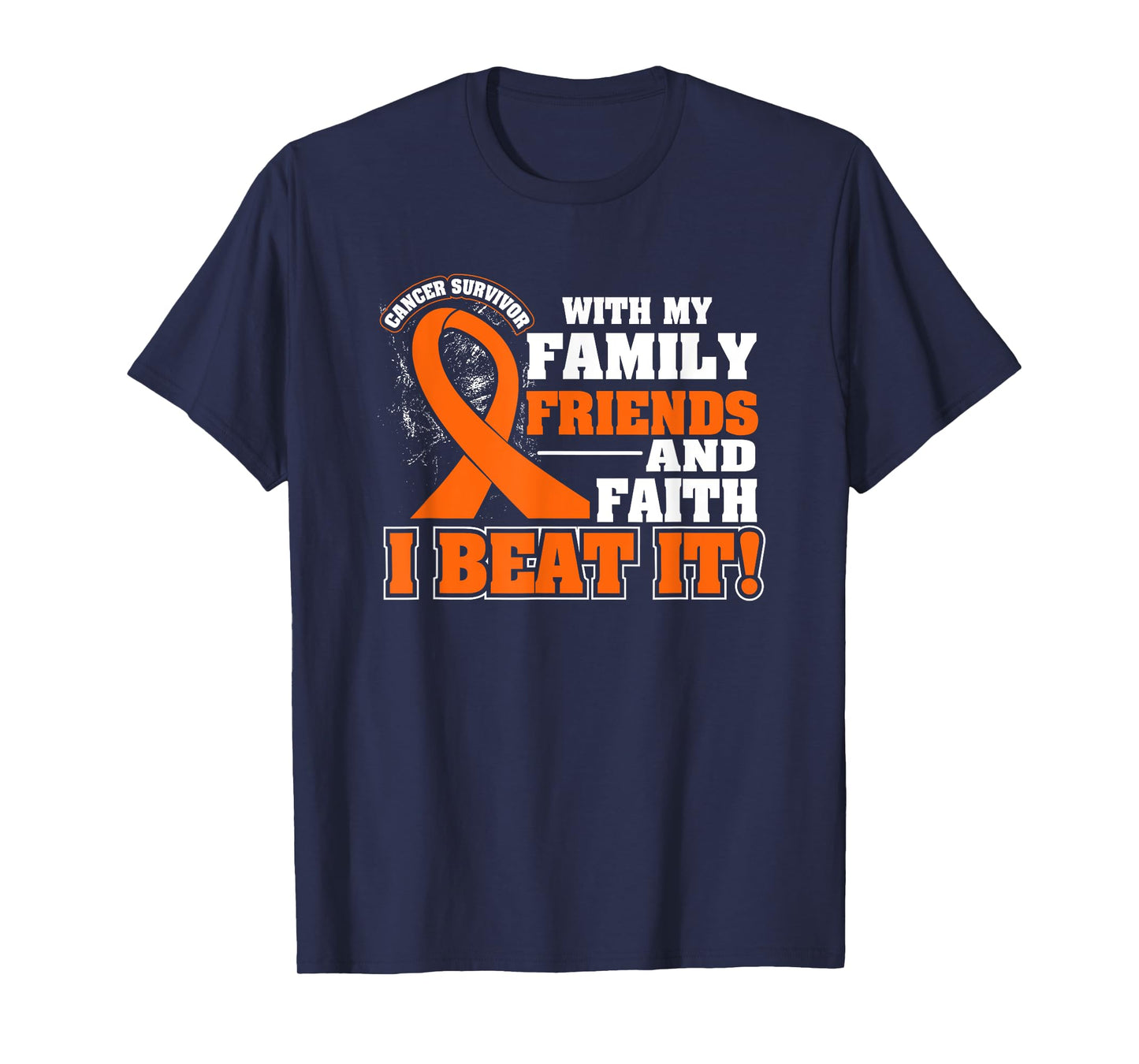 Family Faith I Beat It Leukemia Cancer Awareness Ribbon T-Shirt
