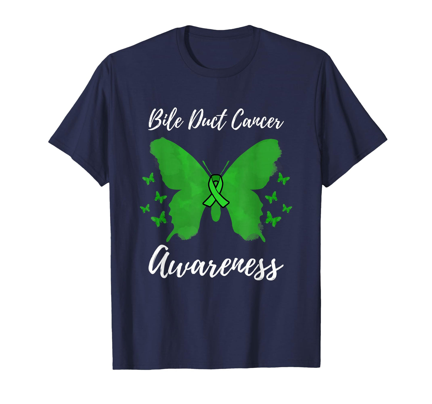 Green Ribbon Cholangiocarcinoma Bile Duct Cancer Awareness T-Shirt