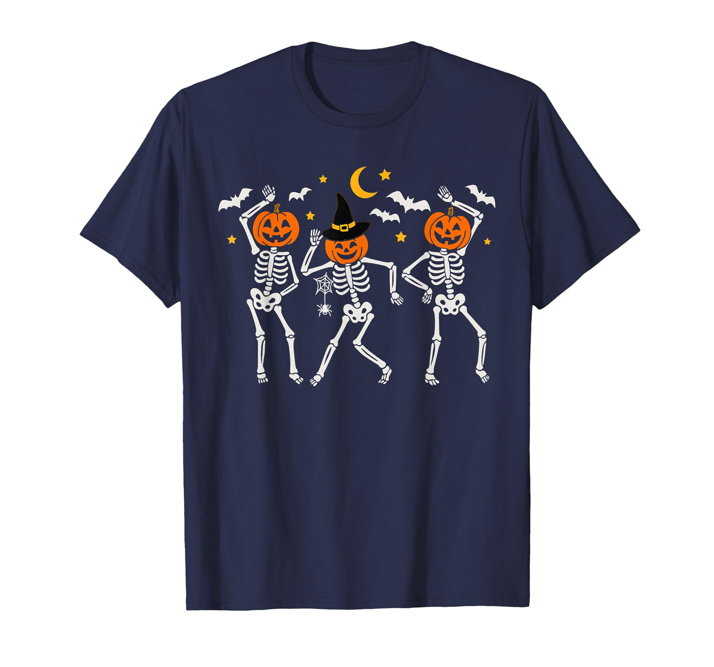 Dancing Pumpkin Skeleton Halloween Costume Horror Ghost T-Shirt
