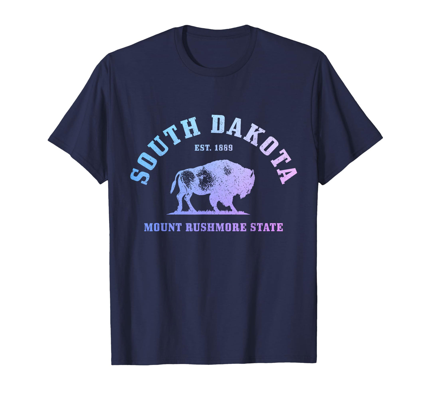 South Dakota East 1889 Mount Rushmore State Bison Vintage T-Shirt
