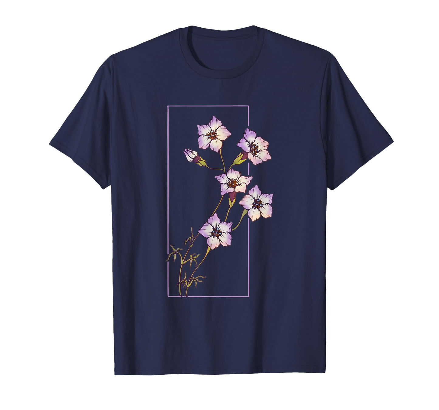 Floral Flower Bird's Eyes Gilia Tricolor Wildflower T-Shirt