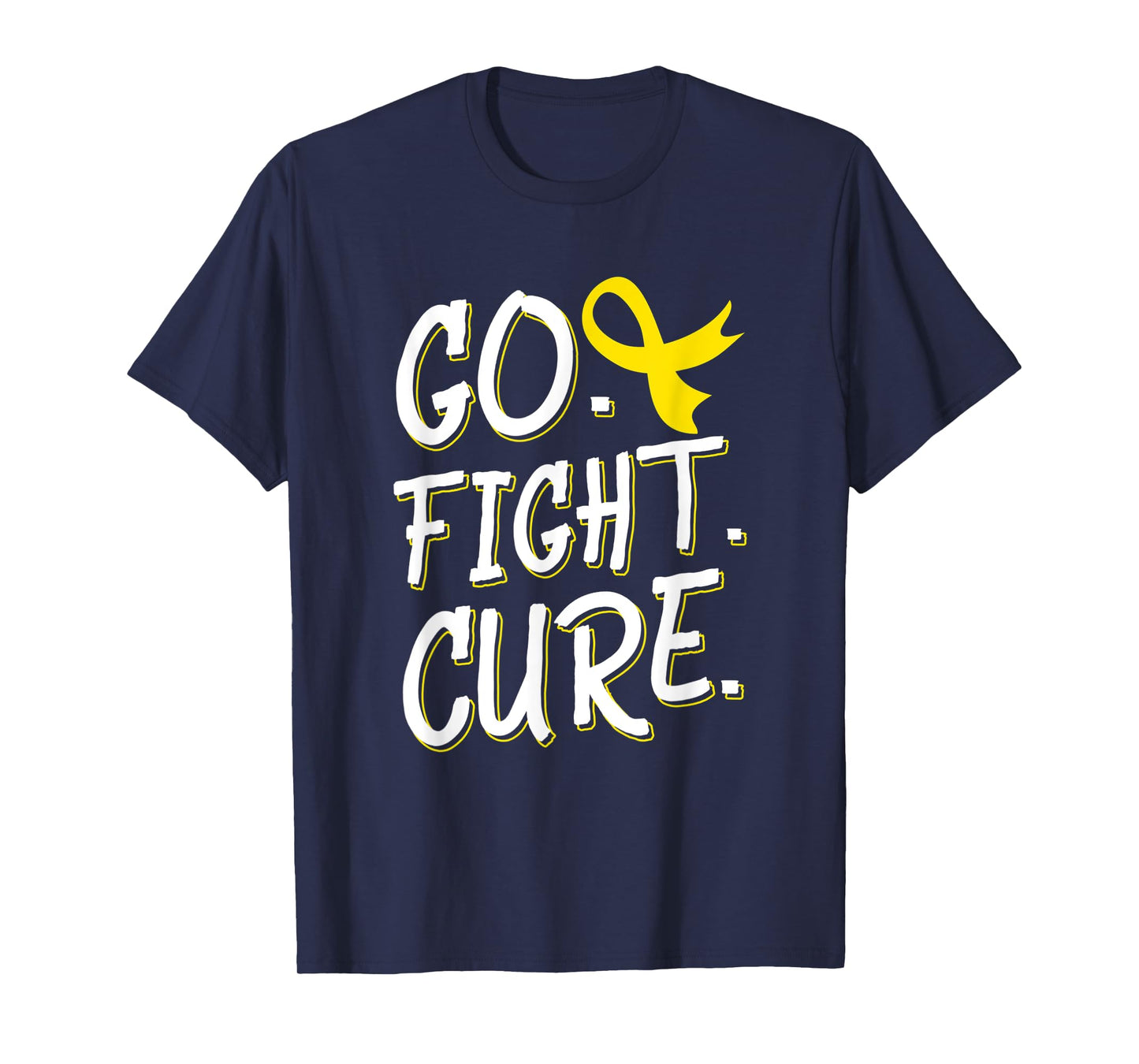 Go Fight Cure Childhood Cancer Gold Ribbon Awareness T-shirt