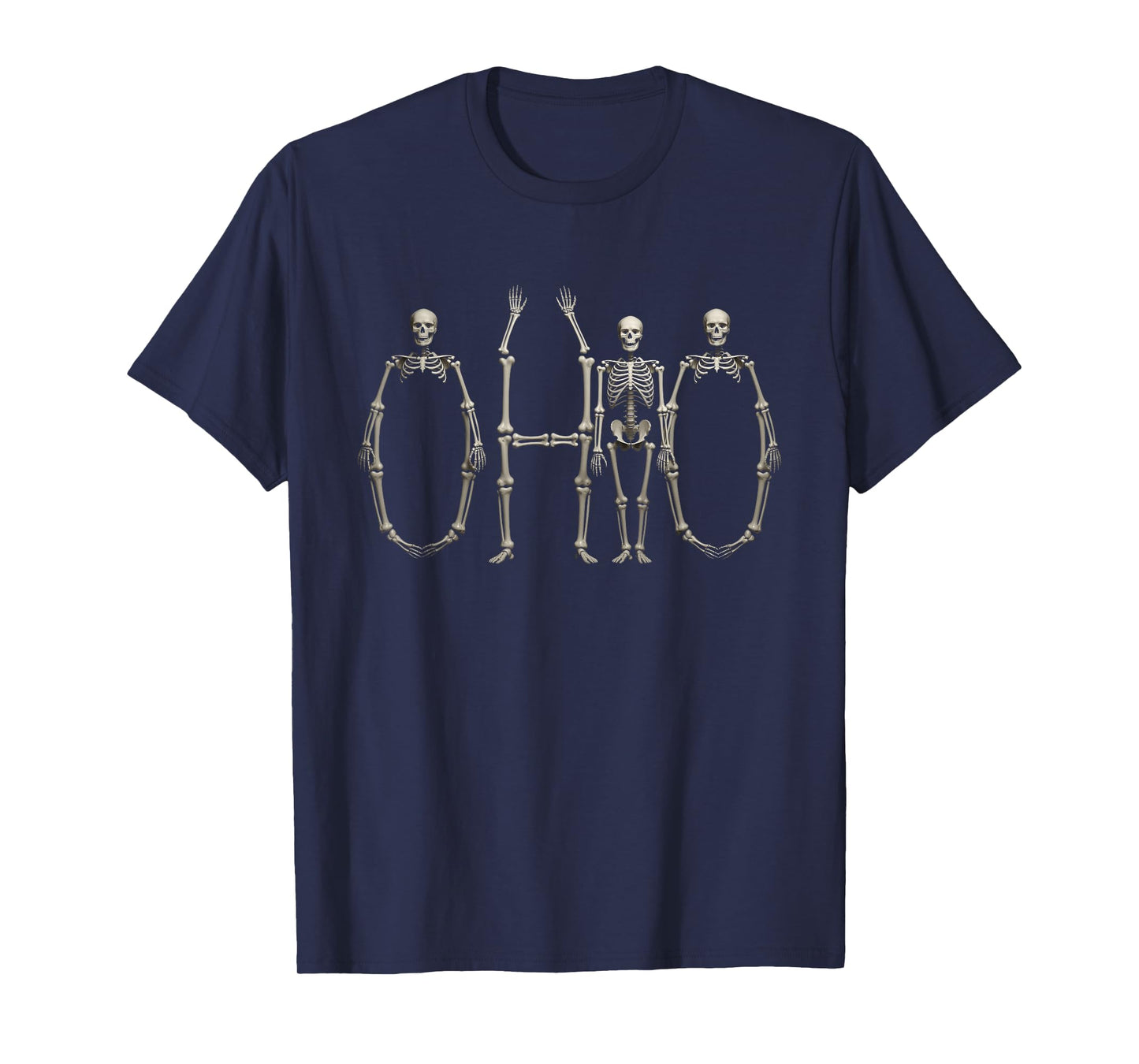 Ohio Skeleton Bones Shape Vintage State Pride Halloween T-Shirt