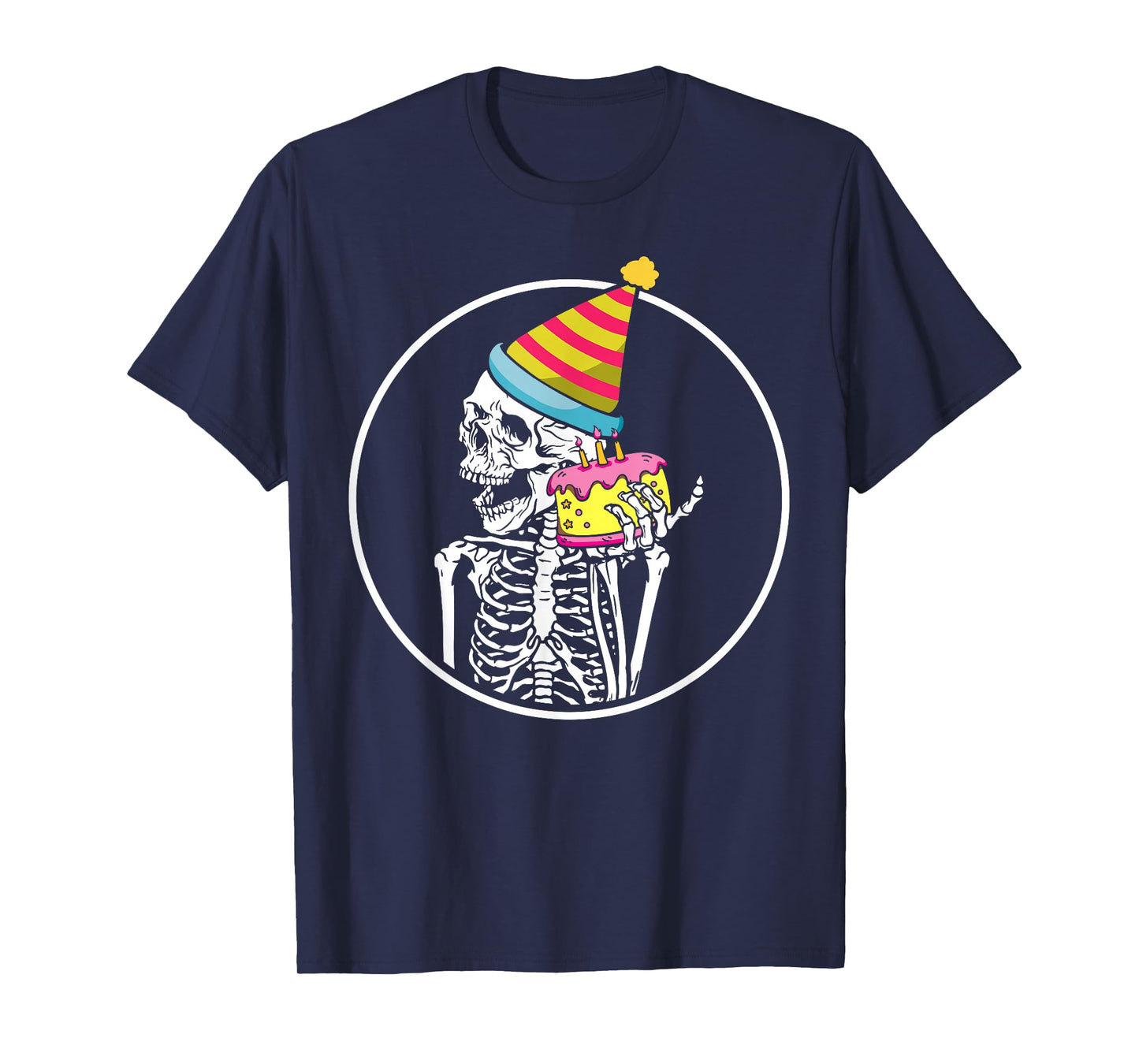 Happy Birthday Halloween Skeleton Cake Funny Spooky Costume T-Shirt