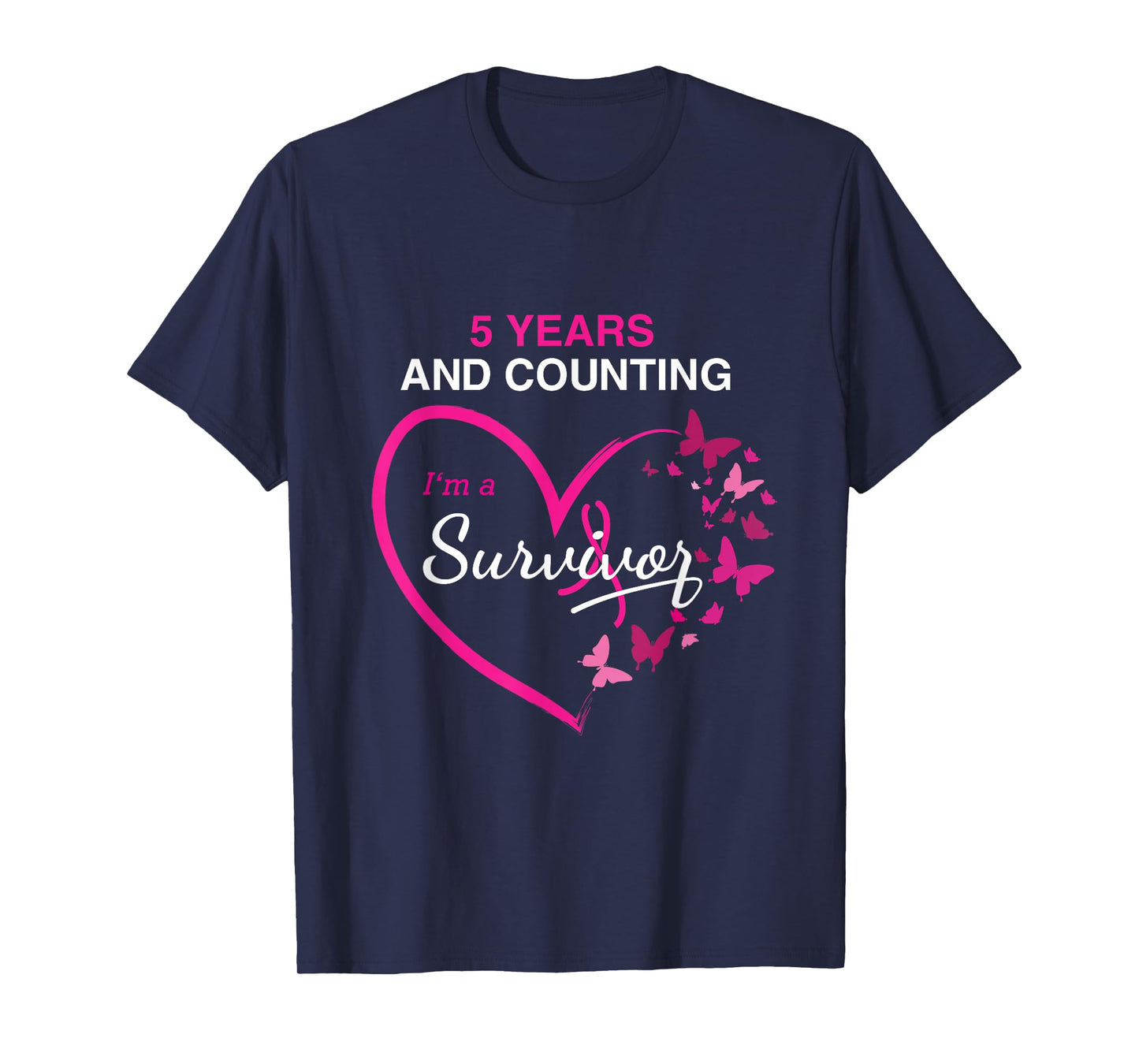 5 Year Breast Cancer Survivor Shirt 5 Years Cancer Free T-Shirt