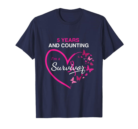 5 Year Breast Cancer Survivor Shirt 5 Years Cancer Free T-Shirt