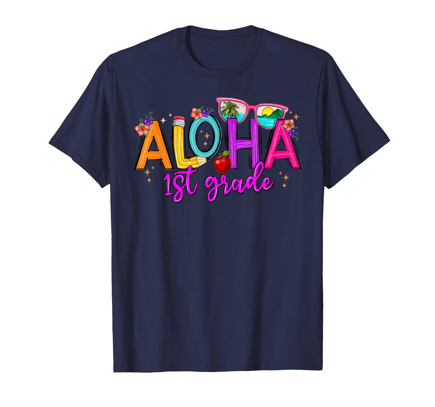 Aloha 1st Grade Summer Vacation Beach Teacher School Student T-Shirt