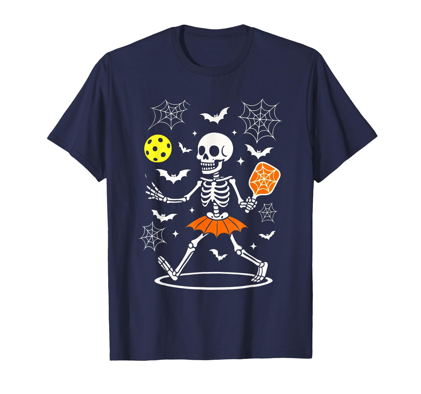 Funny Pickleball Halloween Spooky Season Skeleton Paddle T-Shirt