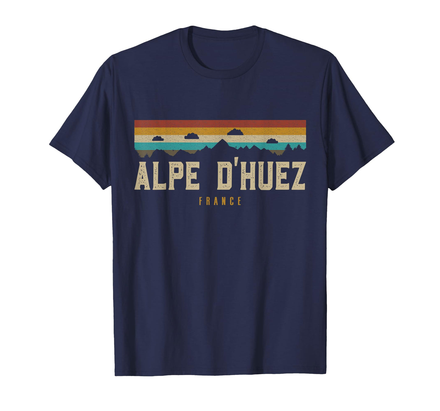 Alpe D'Huez Vintage Mountains Hiking Camping France Retro T-Shirt