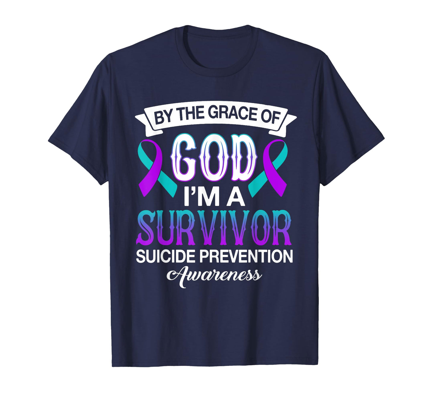I’m A Survivor Suicide Prevention Teal & Purple Ribbon Gifts T-Shirt