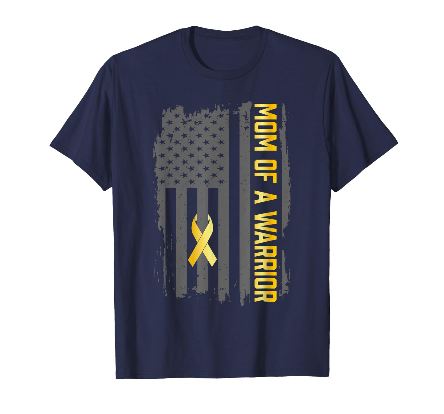 Childhood Cancer Usa Flag Mom of a Warrior Childhood Cancer T-Shirt for Women Men