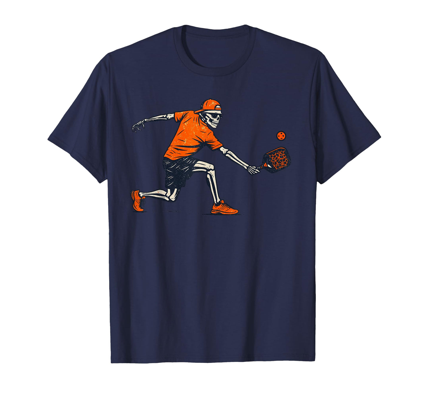 Vintage Halloween Skeleton Pickleball Funny Spooky Costume T-Shirt